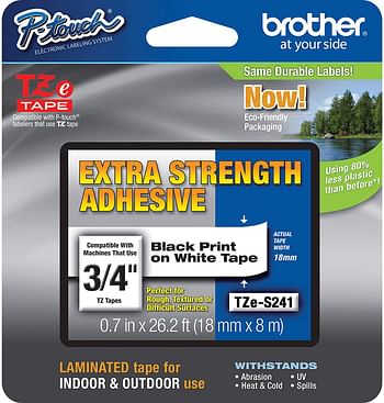 Brother Laminated Tape - Retail Packaging 1 pack/Xst - Black on Matte Silver