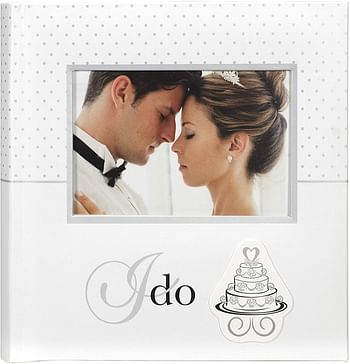 Malden International Designs I Do Wedding Collection 2-Up with Memo Space Photo Album, 160-4x6, White