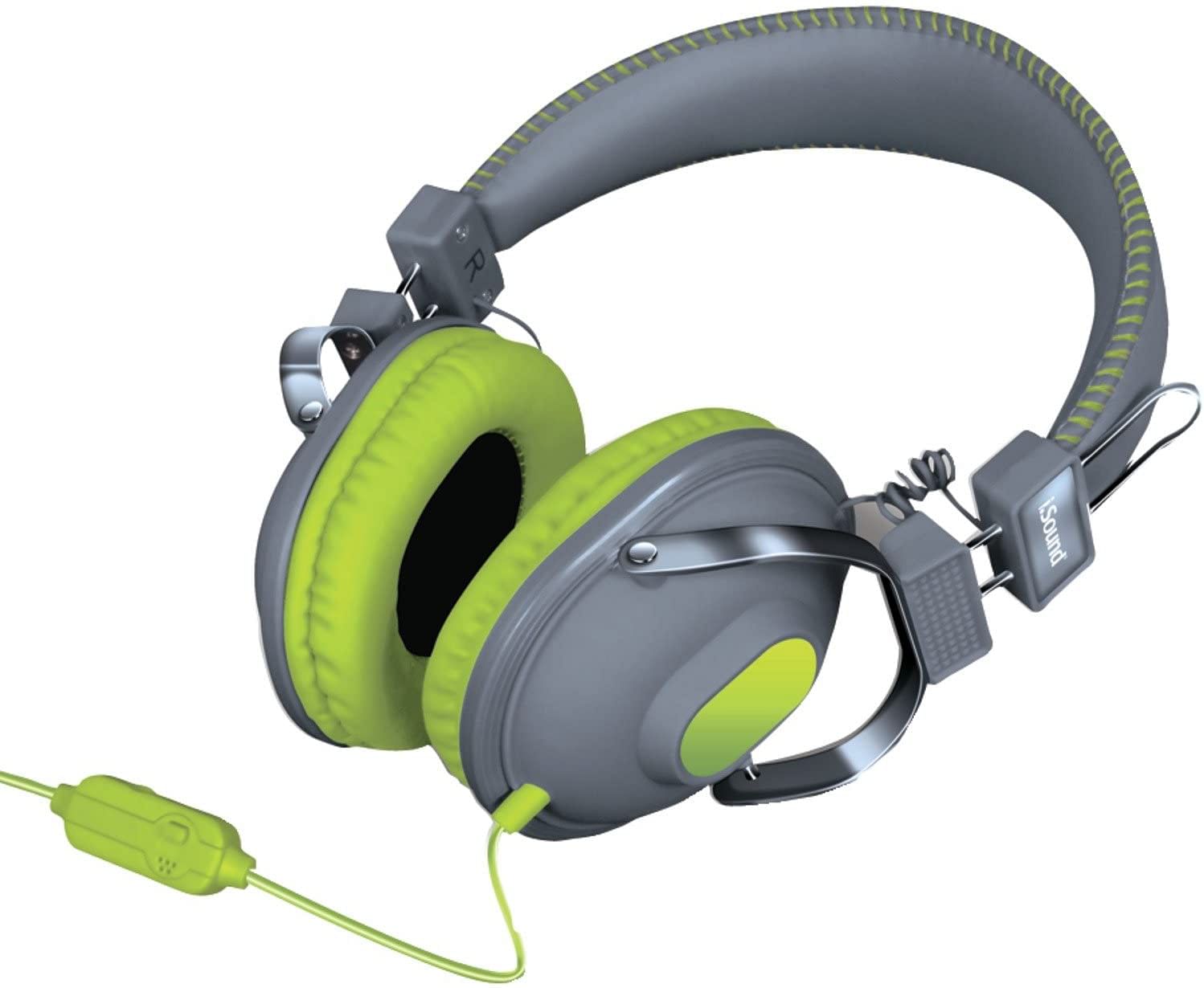 iSound HM 260 Dynamic Stereo Headphones with in line Mic and Volume controls green