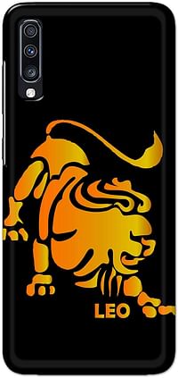 Khaalis matte finish designer shell case cover for Samsung Galaxy A70 -Abstract Zodiac LEO Black Yellow/Black