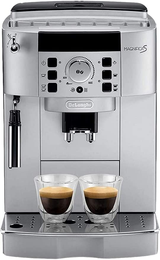 ماكينة تحضير القهوة ماغنيفيكا تحول حبوب القهوة غير المطحونة الى قهوة جاهزة للشرب مباشرة من ديلونجي، ECAM22.110.SB، لون فضي