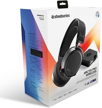 SteelSeries Arctis Pro Wireless Gaming Headset - Lossless High Fidelity Wireless + Bluetooth for PS4 and PC PC/Black/One Size