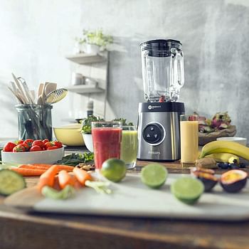 Philips Avance collection blender HR3652/01, 1400W, 2l glass jar, Pro blend 3D, metal & black