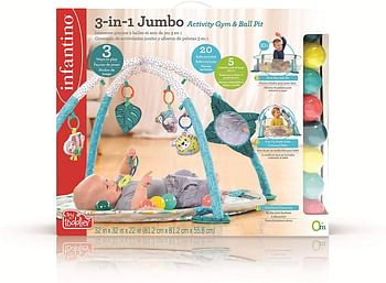 Infantino 3-in-1 Jumbo activity Baby Playgym & ball pit - Multicolor - One Size