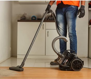 Black+Decker Multi-Cyclonic Bagless Corded Canister Vacuum Cleaner with 6 Stage Filtration 1480 W Max Power 1.8 L 18 kPa Suction Power VM1480-B5Black/One Size - Black