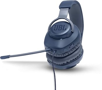 JBL QUANTUM100BLU Wired Over-Ear Gaming Headset with a Detachable Mic - Blue, Medium