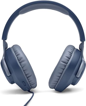 JBL QUANTUM100BLU Wired Over-Ear Gaming Headset with a Detachable Mic - Blue, Medium