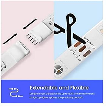 LifeSmart Cololight LED Strip Lights - 16M Colors, LED Color Changing, Smart App Control, Easy Install, Compatible w/Alexa, HomeKit & Google Assistant, IP65 Rating, 6.6Ft/2 Meters Length (60 LEDs)