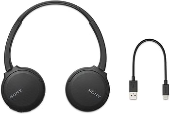 Sony WH-CH510 Wireless On-Ear Headphones with Voice-assitant and Easy Hands-Free Calling, Bluetooth, NFC - Black (Pack of 1)