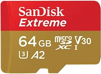 SanDisk 64GB Extreme microSD UHS-I U3 A2 160MB/s- SDSQXA2-064G-GN6MN/Multicolor