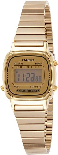 Casio Women's Gold Dial Stainless Steel Digital Watch - LA670WGA-9DF