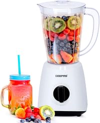 Geepas GSB44027 500W 2 in 1 Multifunctional Blender | Stainless Steel Blades, 2 Speed Control with Pulse | 1.5L Jar, Interlock Protection| Ice Crusher, Chopper, Coffee Grinder & Smoothie Maker