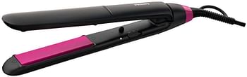 PHILIPS StraightCare Essential ThermoProtect straightener. 2 temperature settings. Temperature range up to 220°C. 3 pin. Warm Black/Pink. BHS375/03