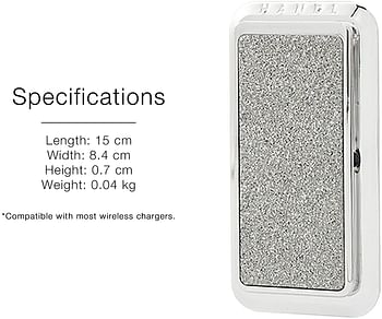 Handl Smoothe Glitter Phone Grip - Silver