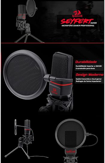 Redragon SEYFERT, Gaming Microphone, Black, One Sized.