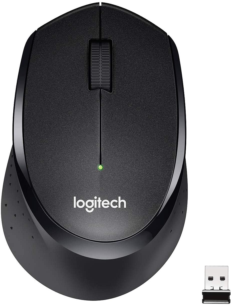 Logitech M330 Silent Plus Wireless Mouse, 2.4GHz with USB Nano Receiver, 1000 DPI Optical Tracking, 3 Buttons, 24 Month Life Battery, PC / Mac / Laptop/M330 - Black