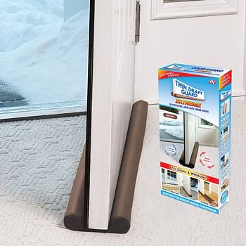 Twin Draft Guard Extreme for Doors, Black PATENTED & TRADEMARKED