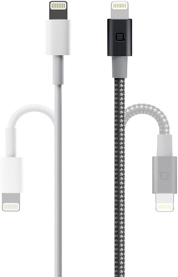 nonda ZUS Super Duty Charging Cable Carbon Fiber Edition, 4ft/1.2M, Right Angle, IPhone Charging Cable, Mfi Certified for IPhone X/8/Plus/7/Plus/6/Plus/5S