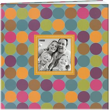 Pioneer Photo Albums MB-10EVF/D 20 Page Designer Printed Raised Frame Dots Cover Scrapbook for 12 by 12-Inch Pages Multi color