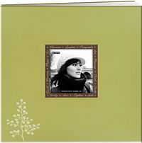 Pioneer Photo Albums 20 Page Designer Printed Raised Frame Leaves Cover Scrapbook for 12 by 12-Inch Pages Light Green