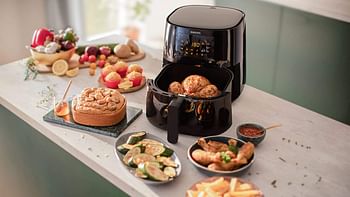 PHILIPS Essential Airfryer 1400W 0.8kg, Digital, 7 presets, black body/blackhandle, 50hz HD9252/91.