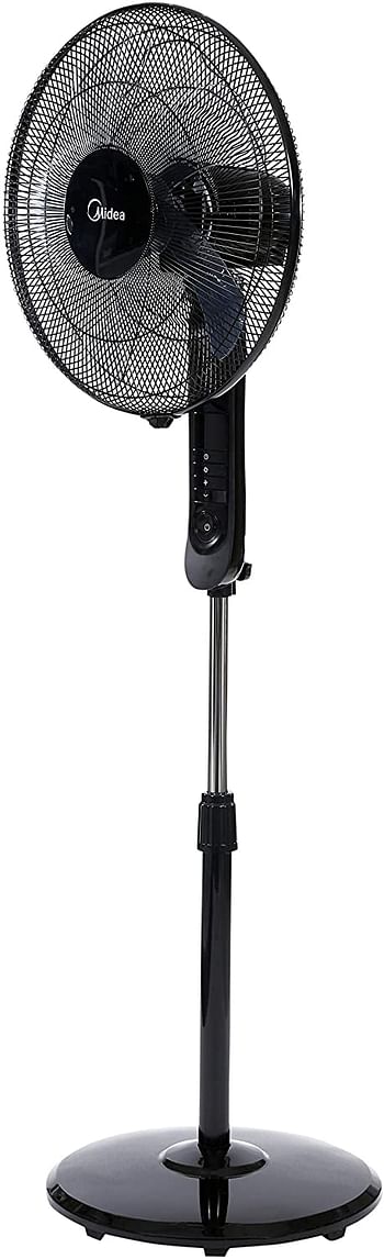 Midea Pedestal Stand Fan with Remote Control, Black, 16 inch, FS4015FR,