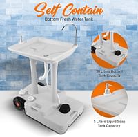 SereneLife SLCASN25 Portable Camping Sink w/Towel Holder & Soap Dispenser-30L Water Capacity Hand Wash Basin Stand w/Rolling Wheels-for Outdoor Events, Gatherings, Worksite & Camping