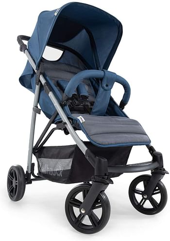 Hauck Pushchair Rapid 4 / Up to 25 Kg/Compact Folding/Height Adjustable/Fully Reclining/for Babies From Birth/Large Wheels/XL Shopping Basket/Blue Denim Grey