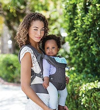 Infantino FLIP Advanced 4-in-1 convertible baby carrier|facing-in (narrow seat), facing-in (wide seat), facing-out and back pack|Extra padded shoulder pads with Wonder cover bib