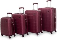 Senator Hard Shell Luggage Set Lightweight 4-Piece ABS Luggage Sets with Spinner Wheels 4 A207 (Set of 4, Burgundy)