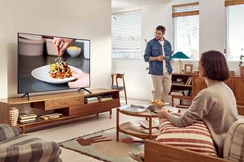 SAMSUNG 43 Inches AU7000 Crystal UHD 4K Flat Smart TV 2021, Titan Gray, UA43AU7000UXZN - Black