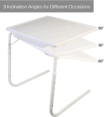 McMola MultiPurpose Foldable Table, White, H40.4 x W53.6 x D6.6 cm.