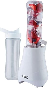 Russell Hobbs 300W 600ml Mix and Go Personal Blender Smoothie Maker - White - 600 Ml.