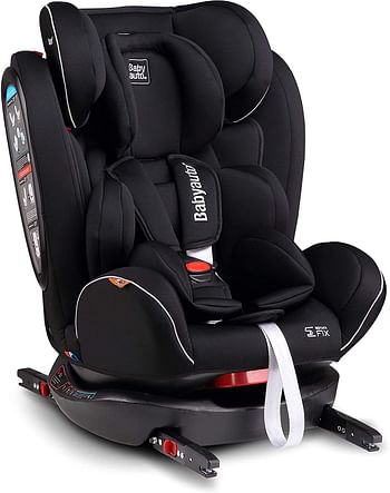 Babyauto NOE FIX 0123 Car Seat (Suitable for 0-12Years), Black Isofix Base, Black.