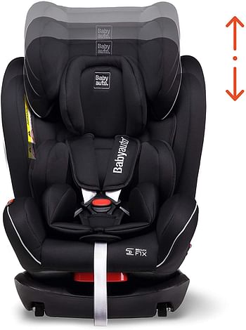 Babyauto NOE FIX 0123 Car Seat (Suitable for 0-12Years), Black Isofix Base, Black.