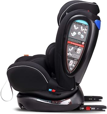 Babyauto NOE FIX 0123 Car Seat (Suitable for 0-12Years), Black Isofix Base, Black.