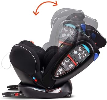 Babyauto NOE FIX 0123 Car Seat (Suitable for 0-12Years), Black Isofix Base, Black.