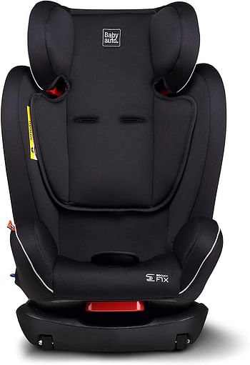 Babyauto NOE FIX 0123 Car Seat (Suitable for 0-12Years), Black Isofix Base, Black.