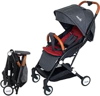 moon Ritzi Ultra light weight/Compact fold/ Travel Cabin (suitable for Air travel) Stroller/Pram/Push Chair suitable for newborn/infant/babies/kids (From birth to 3 Years)(0-18kg)- Black/Red