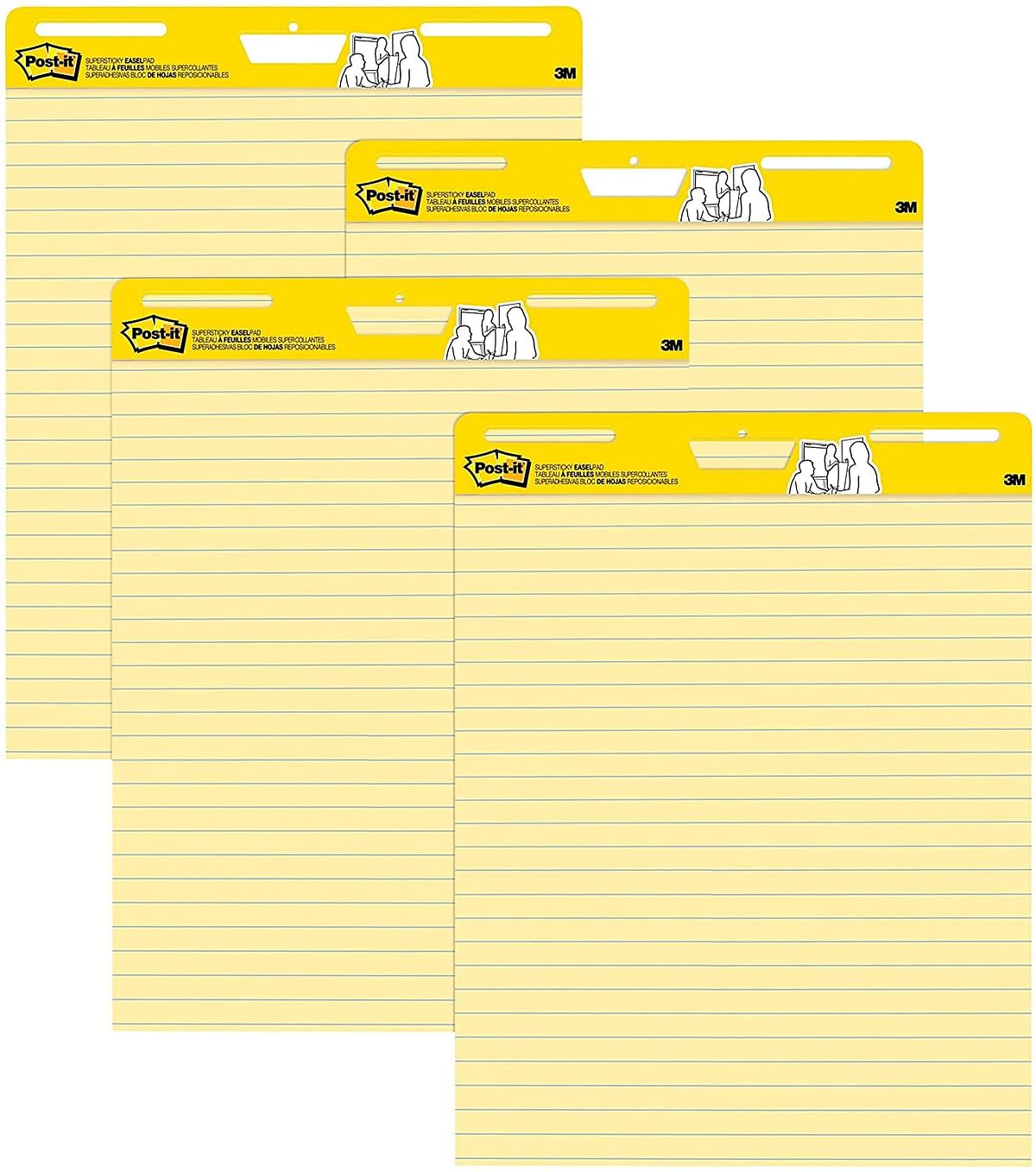 Post-it Easel Pad, 25 x 30 Inch sheets, Yellow Paper with Lines, 30 Sheets/Pad, Pack of 2/2 Pads/Yellow