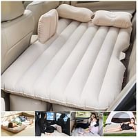 Car Travel Bed 138 * 85 * 45Cm SUV Air Mattresses Car Inflatable Travel Bed for Camping Children Rear Double Adjustable Sleeping Pad Airbed Seat Cover Cushion Flocking Cloth for Car SUV MVP with Pump, White