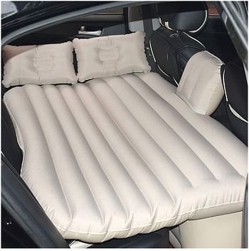 Car Travel Bed 138 * 85 * 45Cm SUV Air Mattresses Car Inflatable Travel Bed for Camping Children Rear Double Adjustable Sleeping Pad Airbed Seat Cover Cushion Flocking Cloth for Car SUV MVP with Pump, White