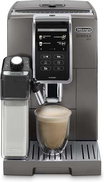 Delonghi ECAM370.95.T Fully Automatic Built-in Grinder With Smart Touch Screen For Coffee, Latte Macchiato, Espresso, Cappuccino and Dynamic Plus Machine at Home and Office, Silver