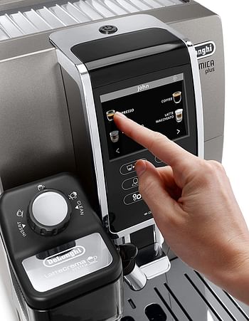 Delonghi ECAM370.95.T Fully Automatic Built-in Grinder With Smart Touch Screen For Coffee, Latte Macchiato, Espresso, Cappuccino and Dynamic Plus Machine at Home and Office, Silver