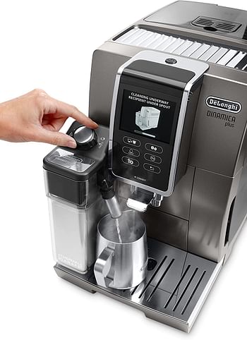 Delonghi ECAM370.95.T Fully Automatic Built-in Grinder With Smart Touch Screen For Coffee, Latte Macchiato, Espresso, Cappuccino and Dynamic Plus Machine at Home and Office, Silver