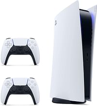 Playstation 5 Digital Edition Console Bundle with Extra DualSense Controller/White/One Size