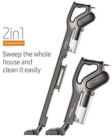 Deerma DX700S 2In1 Vertical HandHeld Vacuum Cleaner With Large Capacity Dust Box Low Noise Triple Filter Dust Collector, Grey