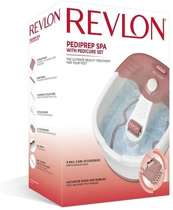 Revlon Pediprep Foot Spa with Nailcare Set - Multi Color, RVFB7021PARB - One Size