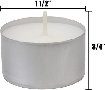 Stonebriar 300 Pack Unscented Tea Light Candles with 6-7 Hour Extended Burn Time, White, 300 Count