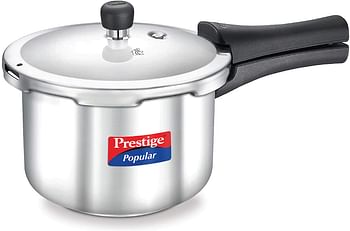 Prestige MPP20651 Popular Sleek & Simple Stainless Steel Pressure Cooker, Silver, 3L